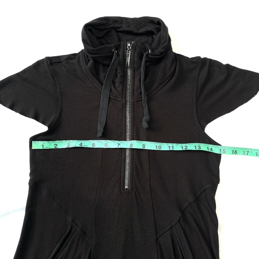 Philosophy Black Sleeve Half Zip Mesh Pockets Casual Dress - Picture 12 of 16